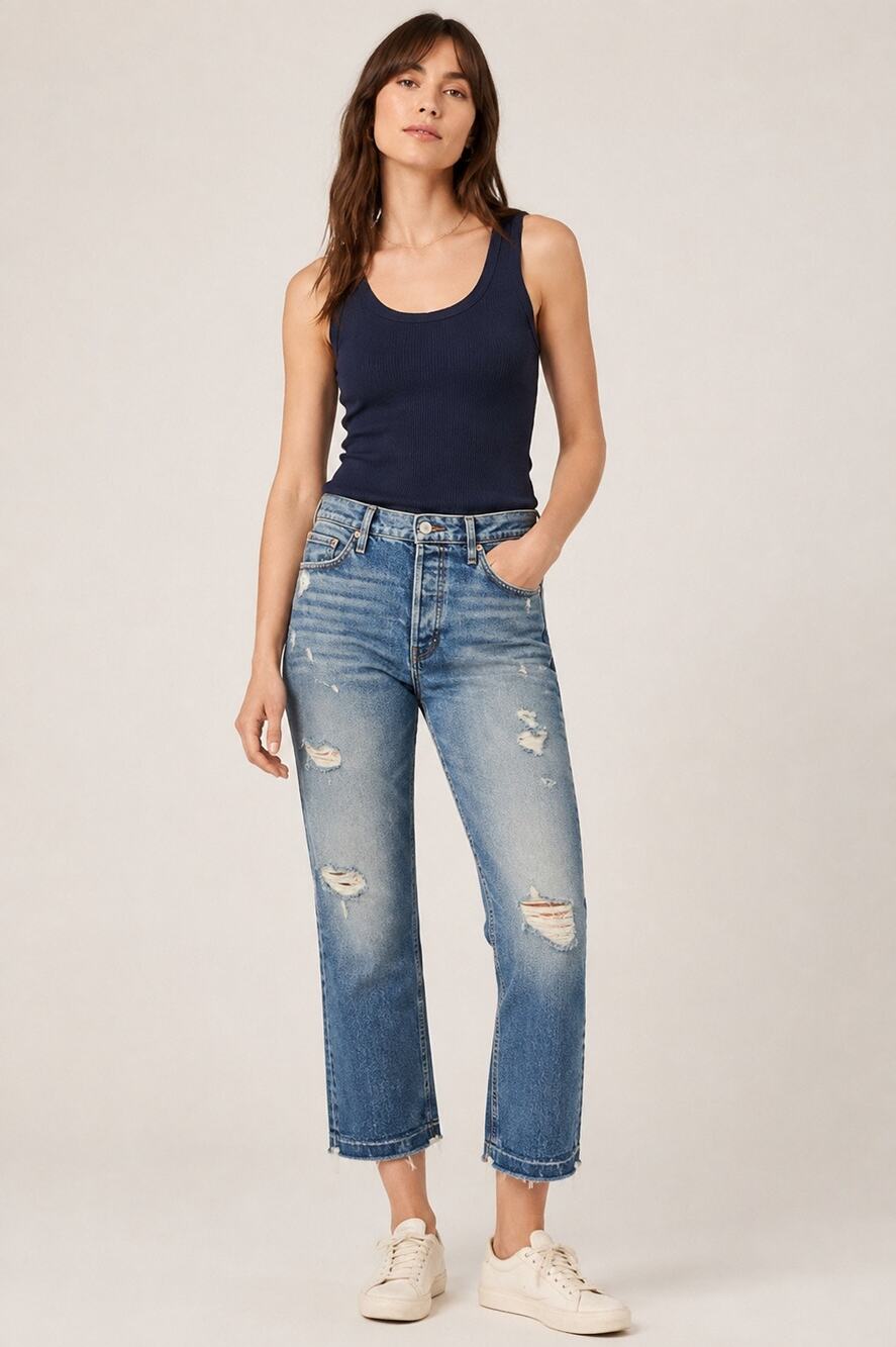 AYR The Styx Crop Straight Leg Jeans in Wolfpack – Size 25